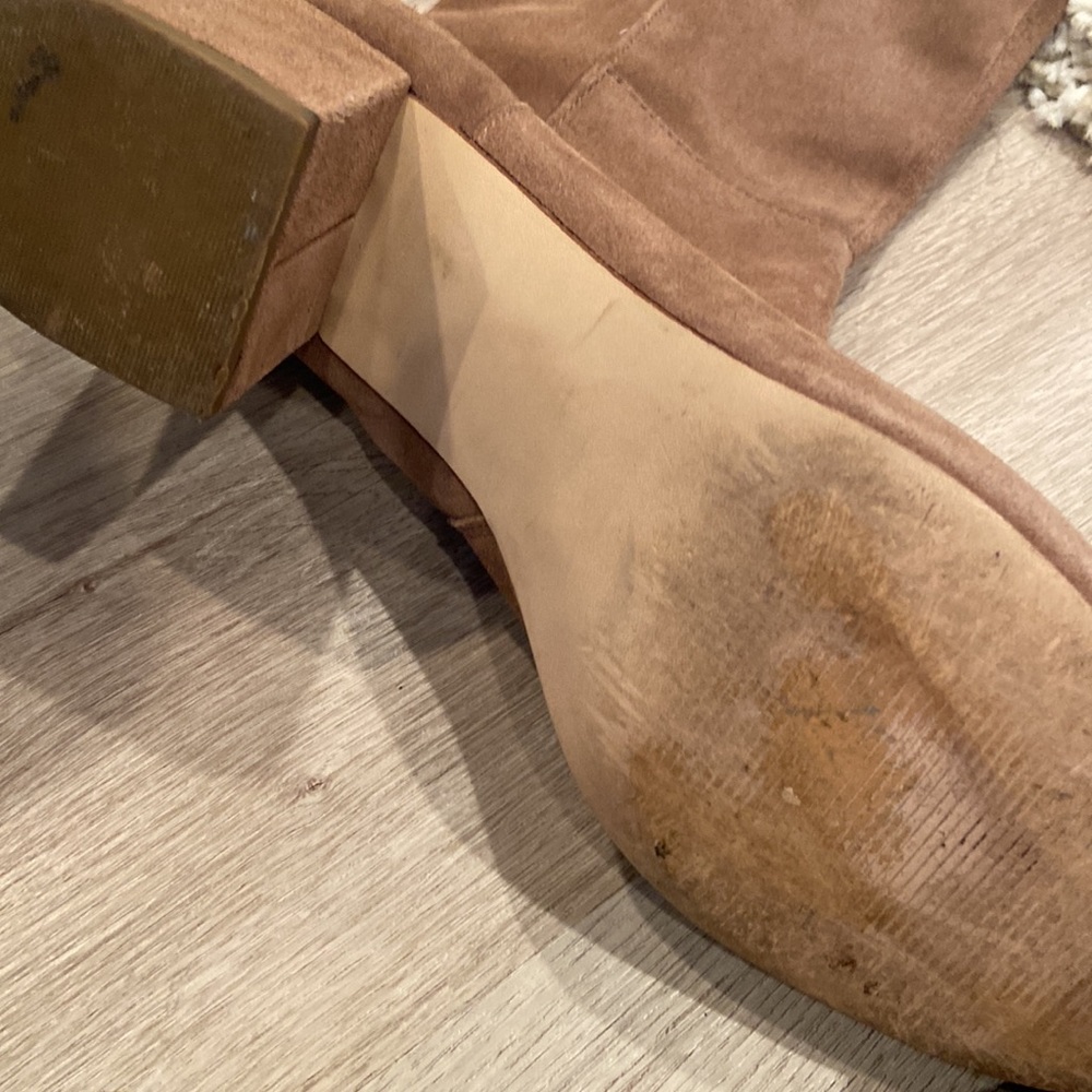 Steve Madden Hero Beige Block Heel Tall Boots - Picture 3 of 7